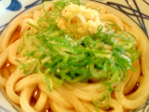 ☆*:・擂り生姜と葱たっぷりのかけうどん☆*:・★